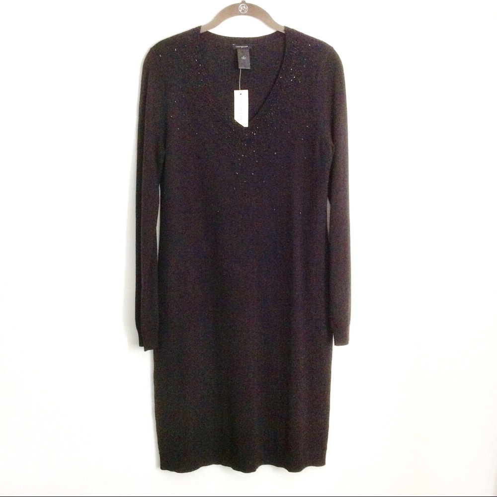 Ann Taylor Black Sweater Dress Size S NWT